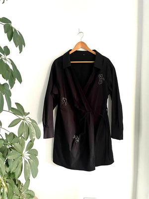 Nadya Black Collared Dress
