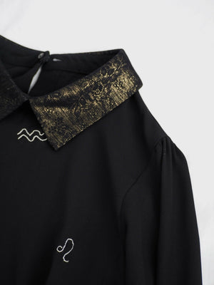 Tara Black Long Sleeve Button Down Shirt