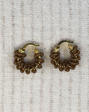Beaded hoop earrings - image
