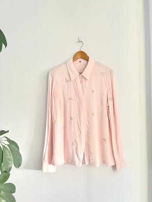 Zula Pink Zodiac Sign Button Down Shirt