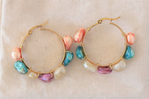Multicolor Perla Hoops - image