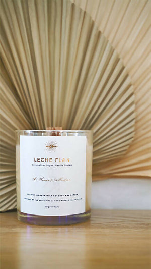 LECHE FLAN Premium Wooden Wick Coconut Wax Candle - image