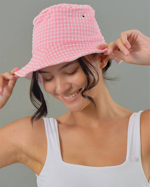 Adult Bucket Hat in Pink Tourmaline Gingham - image