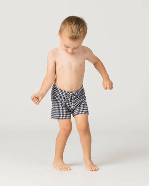 Baby Swim Trunks in Sapphire Gingham - image