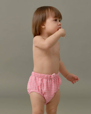 Baby Swim Nappy in Pink Tourmaline Gingham - image