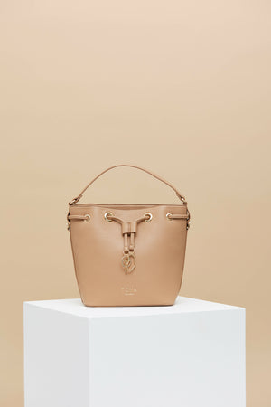 Sorrento Drawstring Bucket Bag Nude - image