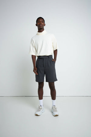 Pleated Shorts Charcoal - image