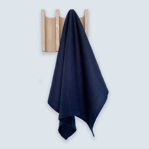Organic Linen Tea Towel Navy - image