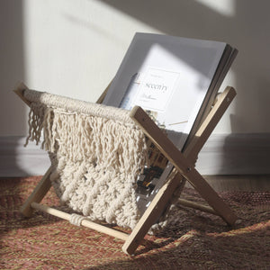 Macrame Magazine Rack Organizer - image