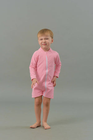 Sunsuit in Pink Tourmaline Gingham - image