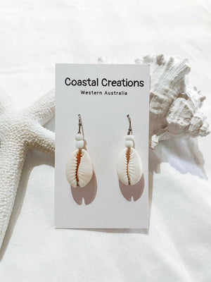 Cowrie And Bead Earrings (Beach Side Cowrie Earrings) - image