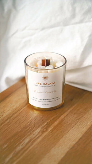 UBE HALAYA Premium Wooden Wick Coconut Wax Candle - Limited Edition - image