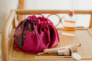 Mariska Flat Lay Cosmetic Bag | Goanna Dreaming | 100% Bio Degradable Fabrics - image