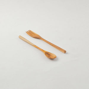 Wooden Utensil Spoon & Fork Set - image