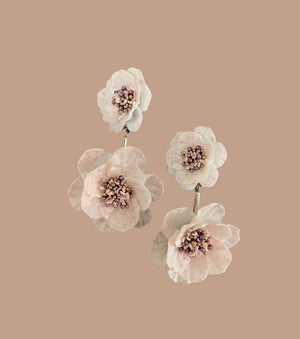 Handmade Acrylic Rosal Dangling Earrings - image