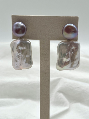 AMELIA SQUARE DROP EARRINGS - image
