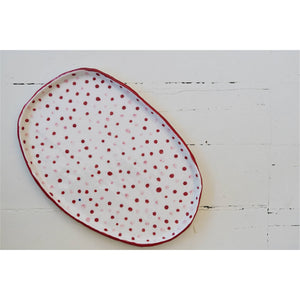 Pink & Red Dotted Plate - image