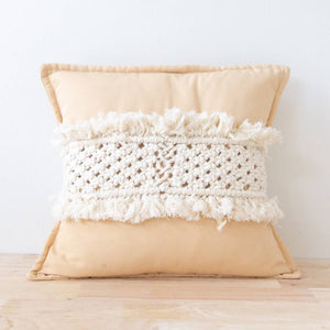 Macrame Pillow Hugger - Beige - image