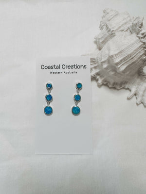Three Opal Drop Earrings (Indie Earrings) - image