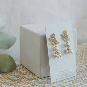 Premium Handcrafted Earrings with Fresh Water Pearls - image