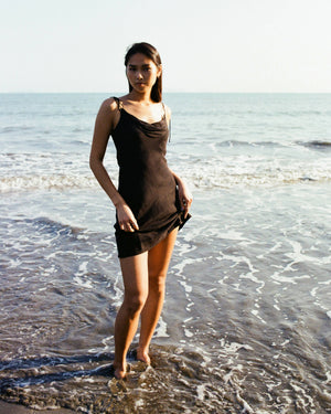 Nova Slip Dress in Black - image