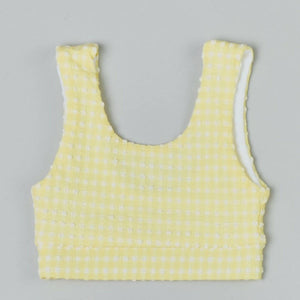 Madeline Girl's Bikini Top in Citrine Gingham - image