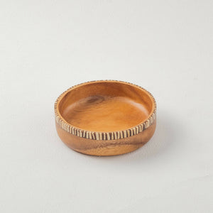 Wooden Bowl with Coconut Shell Inlay - image